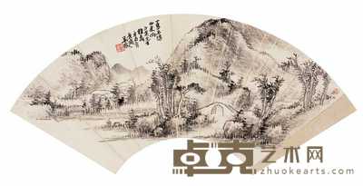 吴待秋 山水 53×19cm